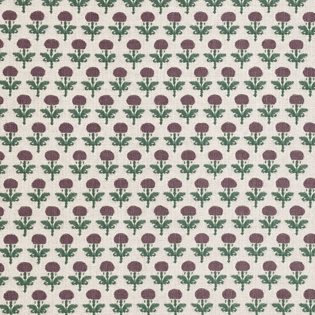 Hand Block Printed 100% Cotton Sofa Throw – White Base with Red Floral Design | TNT Fabric