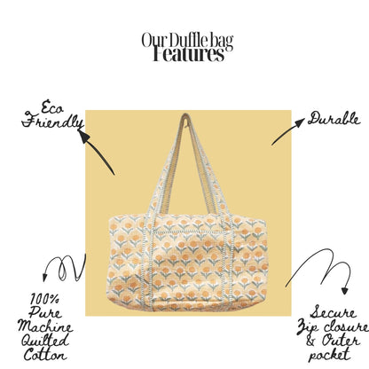 Features of Block printed Duffle Bag 