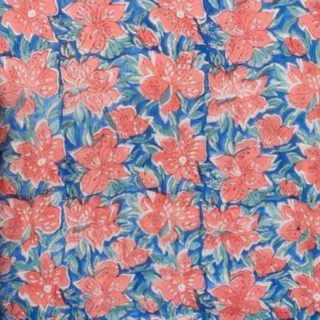 Coral Blossom Serenity Jaipur Hand Block Printed Cotton Reversible Quilt –  | Eco Friendly & Hand Quilted