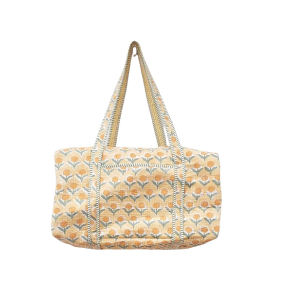 Yellow Floral patterned Duffle Travel