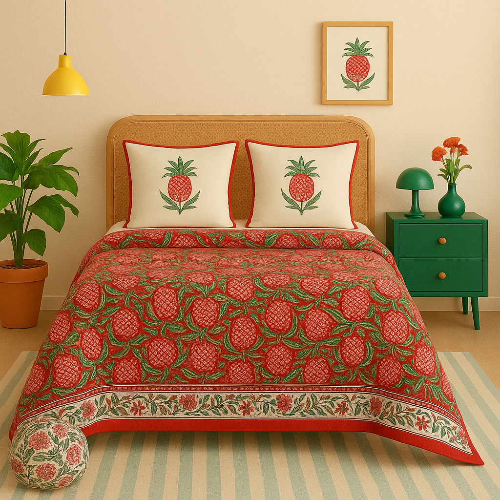 Hand Block Printed Quilt Making in Jaipur | Hand Stitching Process | Knnotted Earth Artisanal Quilts